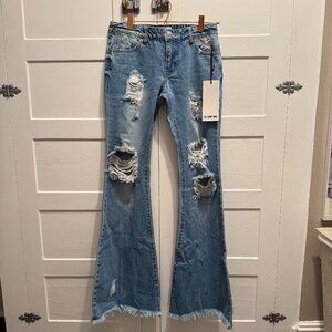 *NWT* The Laundry Room - Flared Distressed Jeans
